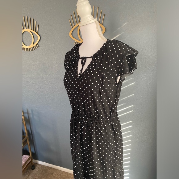 Old Navy Black Polka Dot Maxi Dress - Picture 7 of 7